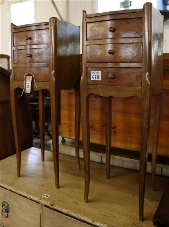 Pair of small French bedside tables